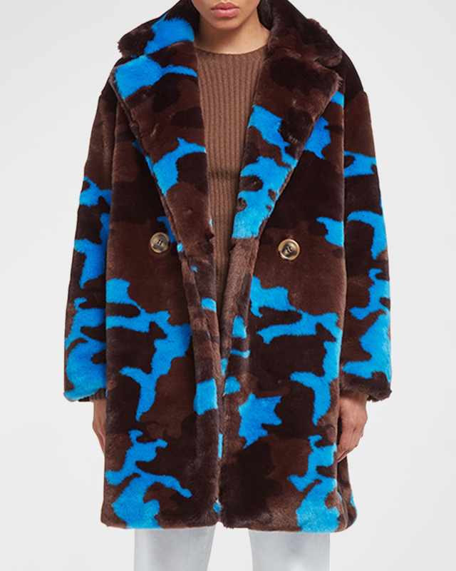 Jahaira Faux Fur Camo Coat
